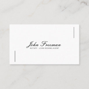 Minimalistischer White & Black Signage Agent Notar Visitenkarte