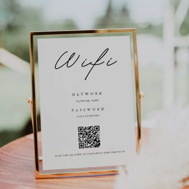 Minimalistischer Wifi-Code, QR-Code Wifi Verbindun Einladung (Minimalist Wifi Code, QR Code Wifi Connect Invitation)