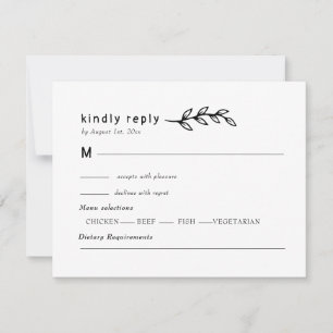 minimalistischer Wildblumen-Kranz Folk Rustikale H RSVP Karte