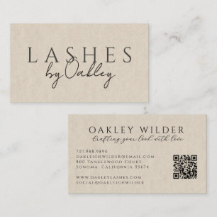 Minimalistischer Wimperntechniker QR-Code Neutral Visitenkarte