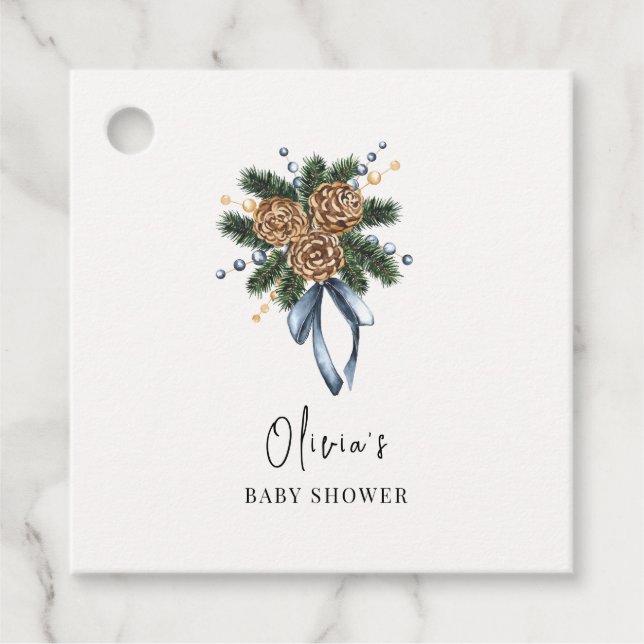 Minimalistischer Winter Weihnachtskranz Kinderdusc Geschenkanhänger (Vorderseite)