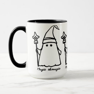 Minimalistischer Wizard Ghost Zeichne Magic Sketch Tasse