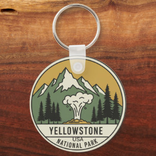Minimalistischer Yellowstone-Nationalpark-Schlüsse Schlüsselanhänger