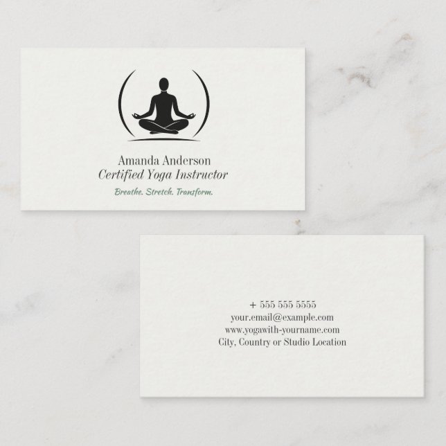 Minimalistischer Yoga-Instruktor - Sauberkeit und  Visitenkarte (Vorne/Hinten)