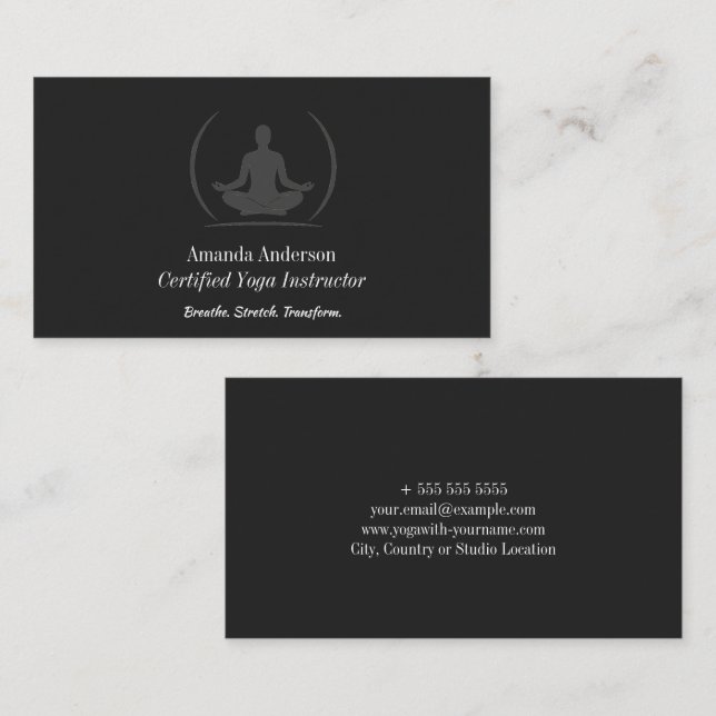 Minimalistischer Yoga-Instruktor - Sauberkeit und  Visitenkarte (Vorne/Hinten)