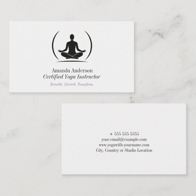 Minimalistischer Yoga-Instruktor - Sauberkeit und  Visitenkarte (Vorne/Hinten)