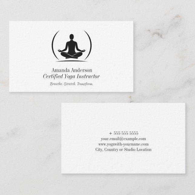 Minimalistischer Yoga-Instruktor - Sauberkeit und  Visitenkarte (Vorne/Hinten)