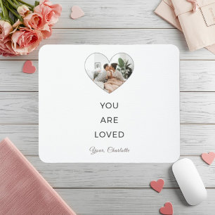 Minimalistischer You Are Loved Foto-Mauspad Mousepad