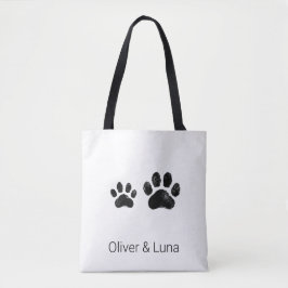Minimalistischer Zwei-Tierpfoten-Canvas mit benutz Tasche