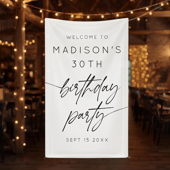 Minimalistisches 30. Geburtstag Party Willkommen Banner (Von Creator hochgeladen)