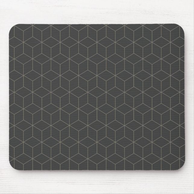 Minimalistisches 3D-Würfelmuster Mousepad (Vorne)
