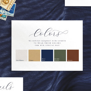 Minimalistisches 5-farbiges Hochzeitskleid Begleitkarte