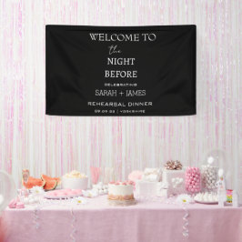 Minimalistisches Abendessen Begrüßungsgrössen Banner
