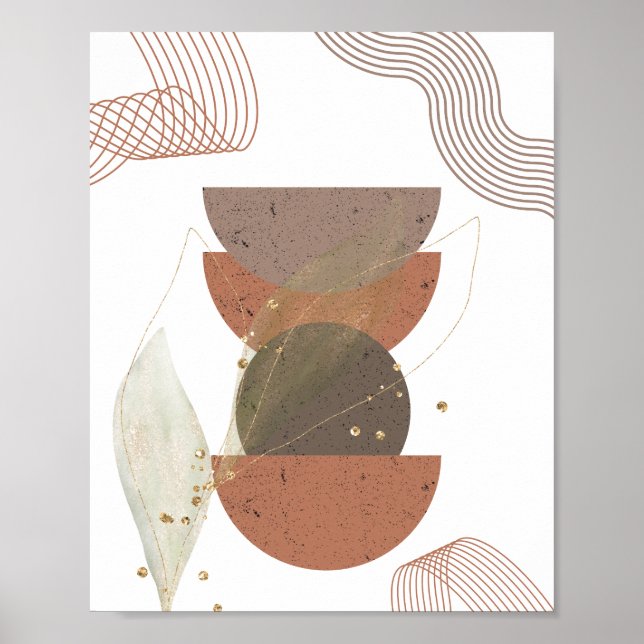 Minimalistisches Abstraktes Boho-Design Poster (Vorne)