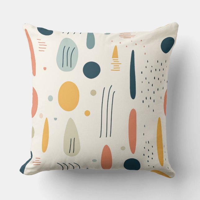Minimalistisches Abstraktes Boho-Wurfkissen Kissen (Vorderseite)