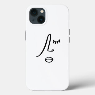 Minimalistisches abstraktes Gesicht modernes Art D iPhone Hülle