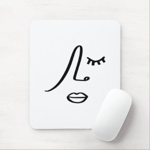 Minimalistisches abstraktes Gesicht modernes Art D Mousepad