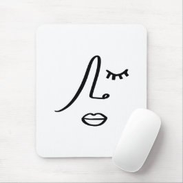Minimalistisches Abstraktes Gesicht Modernes Kunst Mousepad