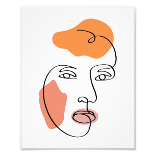 Minimalistisches abstraktes Gesicht Porträt Linien Fotodruck