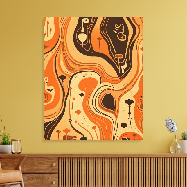 Minimalistisches, Abstraktes Muster Leinwanddruck (Insitu (Wohnzimmer))