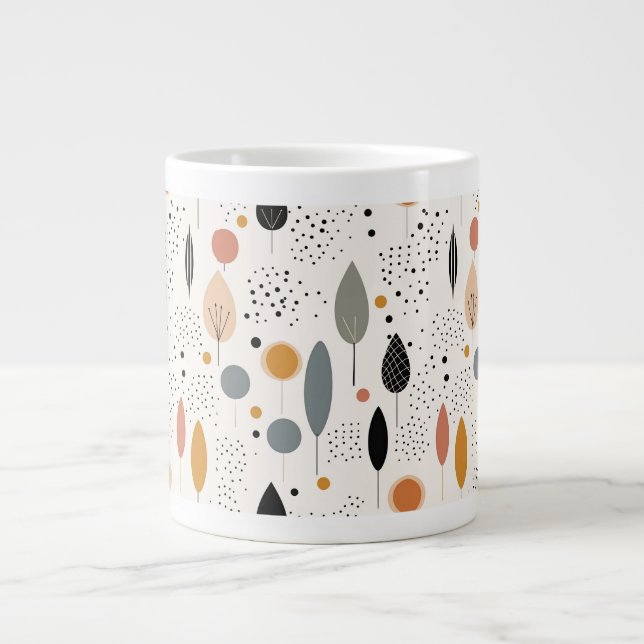 Minimalistisches Abstraktes, neutrales Muster-Dreh Jumbo-Tasse (Vorderseite)
