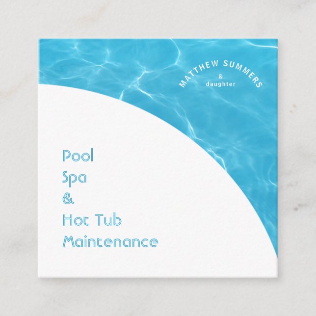 Minimalistisches Abstraktes Schwimmbad Quadratische Visitenkarte (Vorderseite)