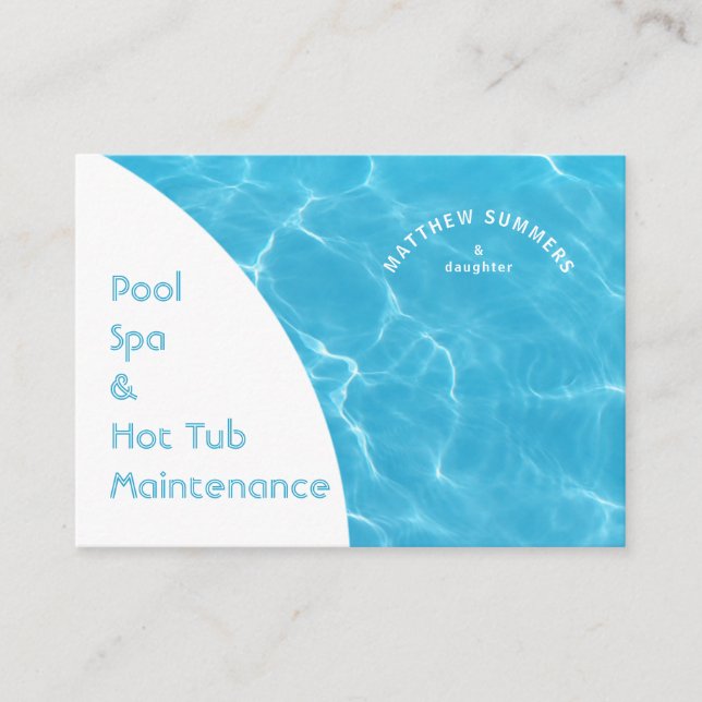 Minimalistisches Abstraktes Schwimmbad Wasserpfeif Visitenkarte (Vorderseite)