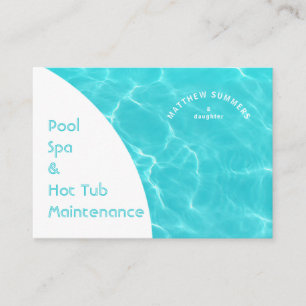 Minimalistisches Abstraktes Schwimmbad Wasserpfeif Visitenkarte