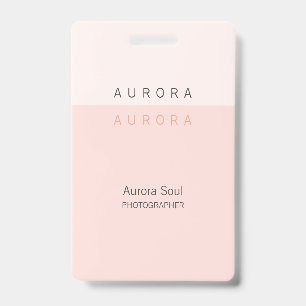Minimalistisches Abzeichen mit zwei Tonen rosa Nam Ausweis