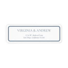 Minimalistisches Adressetikett mit blauer Kontur