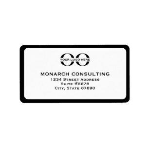 Minimalistisches Adressetikett mit Firmenlogo