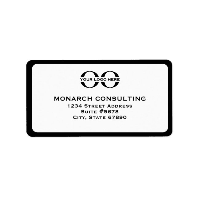 Minimalistisches Adressetikett mit Firmenlogo (Vorne)