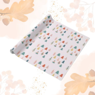 Minimalistisches Advent der Weihnachtsbaumen Geschenkpapier