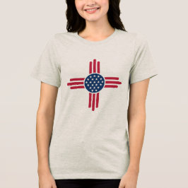 Minimalistisches amerikanisches Zia-Symbol – Saube Tri-Blend Shirt