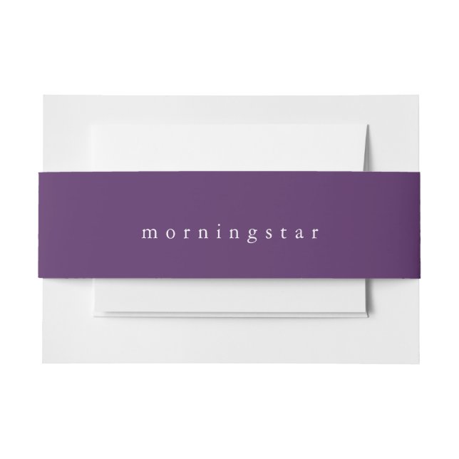 Minimalistisches Amethyst Lila Einladung Einladungsbanderole (Vorderseite Beispiel)