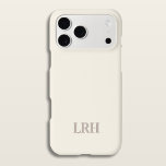 Minimalistisches Anfangsmonogramm für Elfenbeinkla iPhone 15 Hülle<br><div class="desc">Sie wissen, dass Raffinesse, Stil und Einfachheit oft genau das sind, was Sie brauchen. Dieses Accessoire ist für den anspruchsvollen Geschmack des modernen Minimalisten konzipiert und vereint zeitlose Eleganz und zeitgemäße Funktionalität. Die neutrale Farbpalette ergänzt jedes Ensemble und begleitet Sie mühelos von Tag zu Nacht. Lass uns, eure Alltagsessenzien zu...</div>