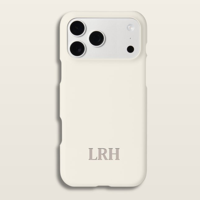 Minimalistisches Anfangsmonogramm für Elfenbeinkla iPhone 15 Hülle (Ivory Minimal Monogram Phone Case Clean Aesthetic
)