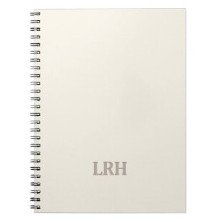 Minimalistisches Anfangsmonogramm für Elfenbeinkla Notizblock