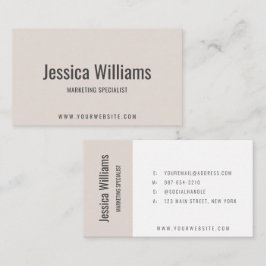 Minimalistisches anpassbares professionelles Beige Visitenkarte