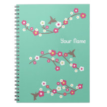 Minimalistisches Aqua Aquamarin Cherry Blossom & H