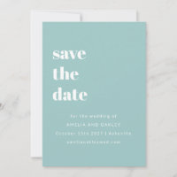 Minimalistisches Aqua Blue Retro Simple Wedding Fo