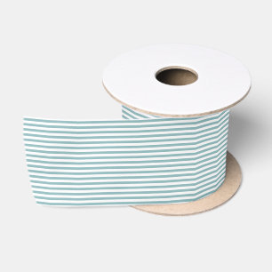 Minimalistisches Aqua/White Simple Stripes-Muster Satinband