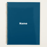 Minimalistisches aquamarin-blaues benutzerdefinier planer<br><div class="desc">Minimalistischer aquamariner blauer Sondertext, Name, Jahr, Initialen, monogramm schlichter personalisierter Planer. Benutzerdefinierter weißer Text auf aquamarinem, schlichtem, solidem Hintergrund.</div>