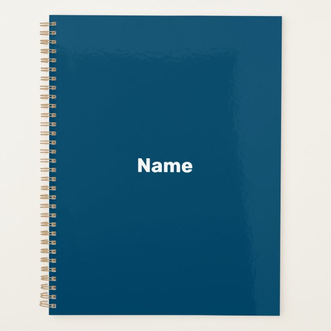 Minimalistisches aquamarin-blaues benutzerdefinier planer (Vorderseite)