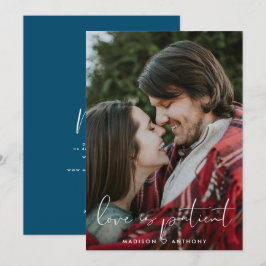 Minimalistisches Aquamarines Blue Wedding Postpone Ankündigung