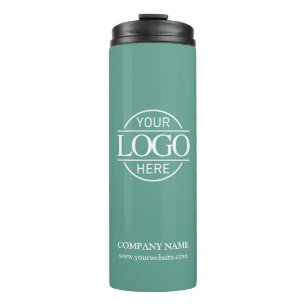 Minimalistisches Aquamarines Firmenlogo Thermosbecher