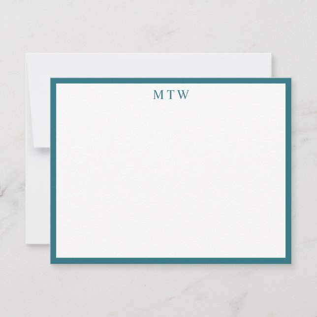 Minimalistisches Aquamarines Quadrat Mitteilungskarte (Vorderseite)