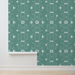 Minimalistisches Aquamarines und weißes Abstraktes Tapete