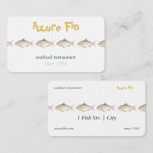 Minimalistisches Aquarell Fischrestaurant Visitenkarte