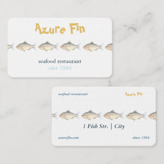Minimalistisches Aquarell Fischrestaurant Visitenkarte